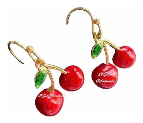 Aros Pendientes Pequeños Cerezo Guinda Cherry Kpop Coréanos