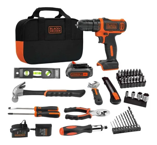 TALADRO / ATORNILLADOR BLACK+DECKER 20V MAX* CON 18 ACCESORIOS LD120BH 