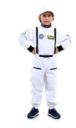 Imagem 1 de 4 de Fantasia Astronauta Branco Infantil Luxo - Profissões