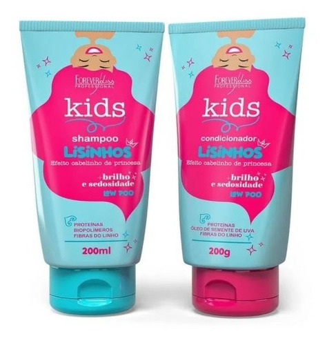 Imagem 1 de 6 de Kit Shampoo E Condicionador Infantil Lisinhos - Forever Liss