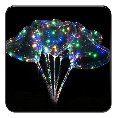 10 Globos Gigantes Con Luces Led Forma Corazón Cotillon