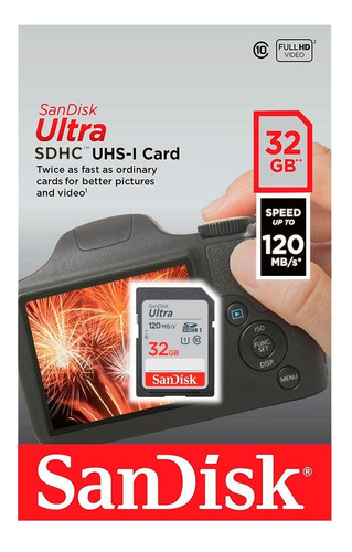 Memoria Sd Sandisk 32gb/120mbs Ultra