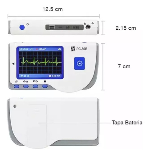 Monitor Ecg Electrocardiograma Digital Portatil Pantalla Lcd