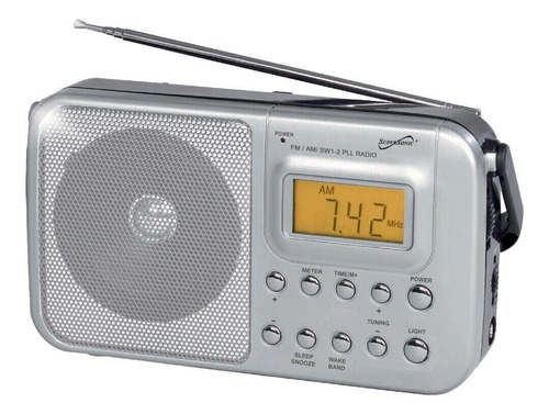 Radio Supersonic Radio 4 Bandas Am/fm/sw1-2 Pll - Plateado
