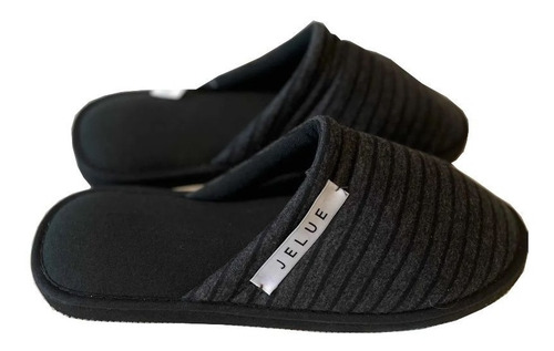 Imagen 2 de 5 de Pantuflas Hombre Elie Gris Oscuro Jersey Invierno Jelue