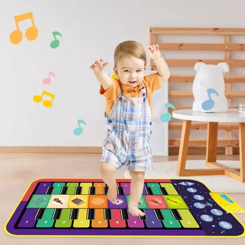 yotijay Tapete de teclado de chão infantil Tapete de jogo de teclado  multifuncional portátil Tapete de música para brinquedos de chão Tapete de