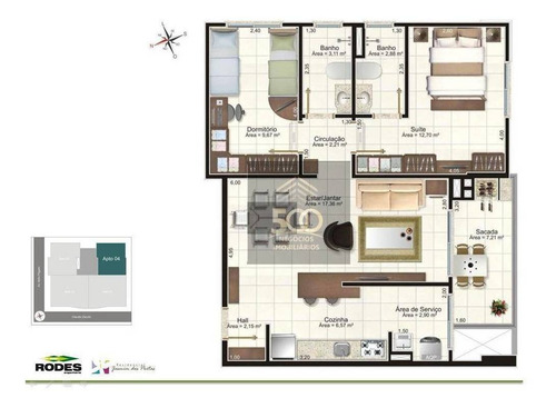 Apartamento Com 2 Dormitórios ( Sendo 1 Com Suíte ) Pagani - Palhoça - Ap1998