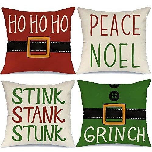 Aeney Christmas Pillow Covers 18x18 Conjunto De 4 B5mji