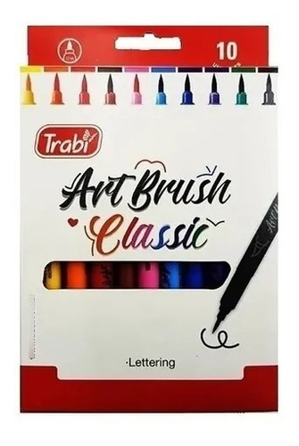 Marcador Trabi Art Brush Classic En Estuche X 10 Colores