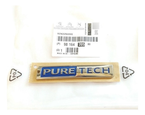 Emblema Pure Tech Original Peugeot 208  9816420580