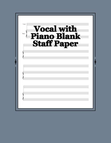 Vocal With Piano Blank Staff Paper 180 Sheets
