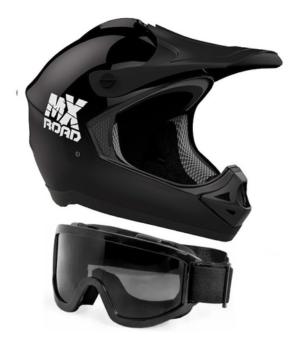 Kit Casco Cross H5 Mx Road + Antiparras Atv Enduro Sti Motos