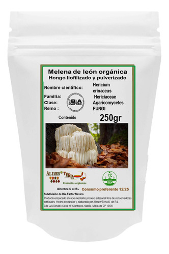 Melena De León 250gr Cordyceps 100gr En Polvo Org