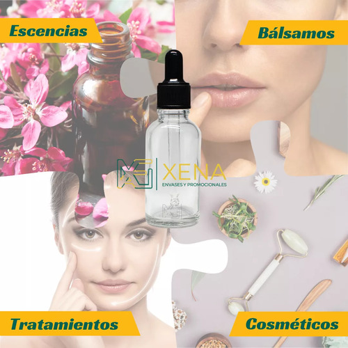 Gotero Frasco Vidrio Cristal 50 Ml Con Pipeta Negra 30 Pzs