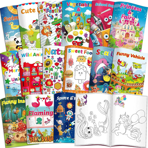 Kalysky 15pack Bulk Coloring Books For Kids Ages 2-4 4-8,(5.