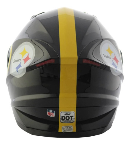 Imagen 4 de 6 de Casco Integral Edicion Nfl Steelers Para Moto