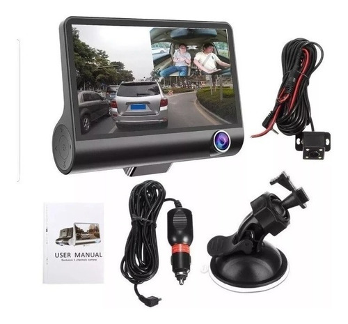 Dvr Para Carro Con Pantalla De 3 Camaras Frontal Reversa