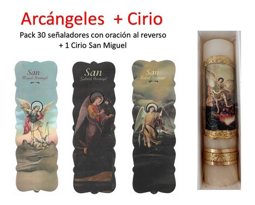 Arcángeles Y Cirio San Miguel (30 Señaladores + Cirio)