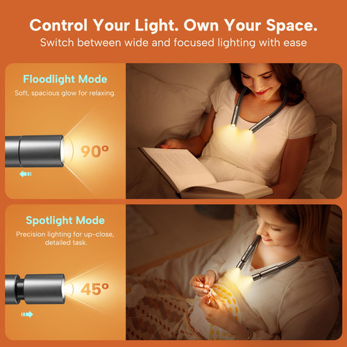 Luz Led De Lectura Para El Cuello, Manos Libres Y Flexible