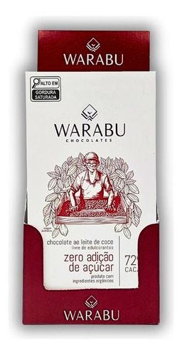 Caixa 14 Uni Chocolate Vegano Zero Adição De Açúcar 72% 25g