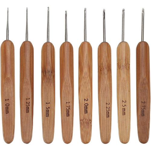 Kit De Ganchos De Ganchillo, 20 Ganchillo, Mango De Bambú,