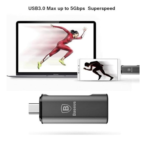 Hub Usb C Sharp Series Gris Oscuro Mini Portable - Baseus
