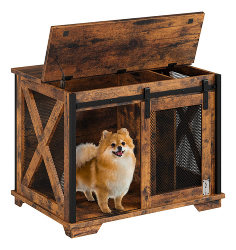 Idealhouse Mueble De Jaula De Perro Con Puerta Corrediza De 