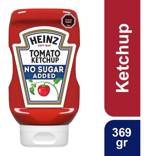 Ketchup Heinz No Sugar Added Squeeze 369G