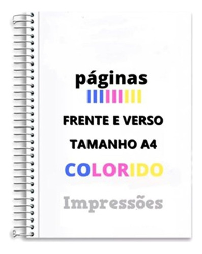 04 Apostilas Coloridas Frente Verso + Encadernação