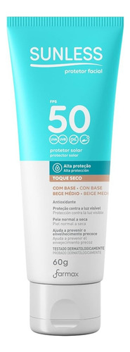 Protetor Solar Facial Sunless Fps 50 - Bege Médio