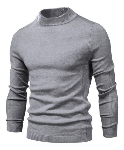 Sweater Cuello Alto Moda Hombre Invierno Mantener Caliente