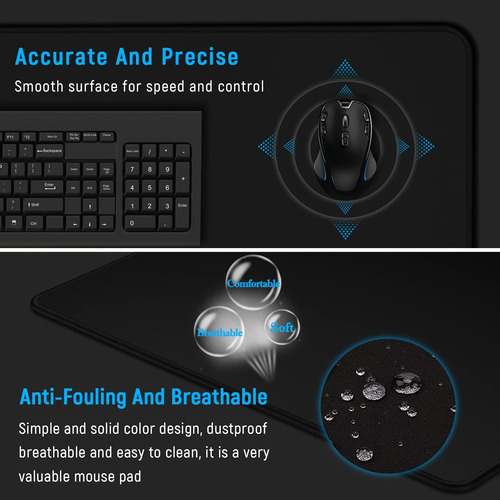 Jialong Large Gaming Mouse Pad, Xxl Mesa Mousepad Com Bordas