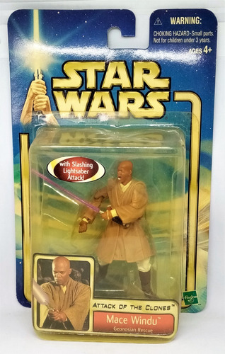 Star Wars Mace Windu Geonosian Rescue #28 Saga Hasbro 3 3/4 (Usado)