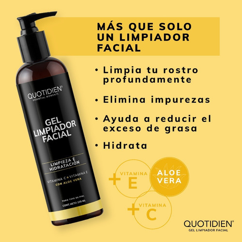Imagen 5 de 8 de Gel Limpiador Facial Con Vitamina C + Vitamina E + Aloe Vera