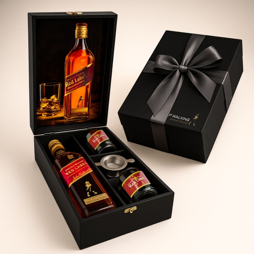 Kit Premium Johnnie Walker Red Label 750ml 2 Copos E Dosador
