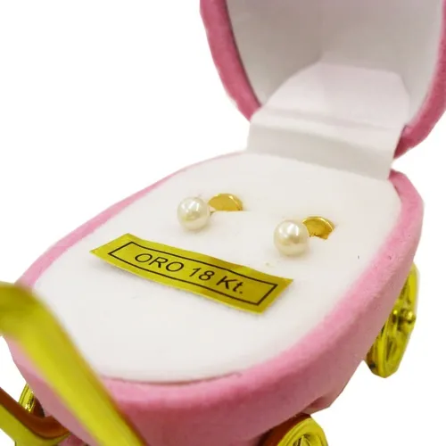 Aros Abridores Oro 18k Modelo Perla,arito Abridor Bebe
