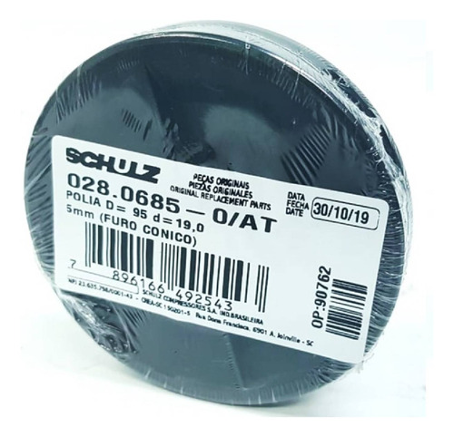 Polia Compressor Schulz 10 Pés Pratic Air 100 Litros Csv10