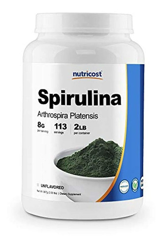 Nutricost Espirulina En Polvo 2 poundspuro, De Alta Calidad