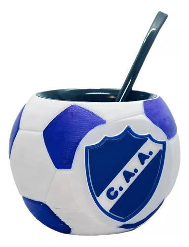 Mate Pelota Con Escudo Color Blanco Alvarado