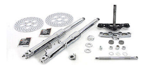 Fork Assembly With Chrome Sliders Fits Harley-davidson 2 Ssq