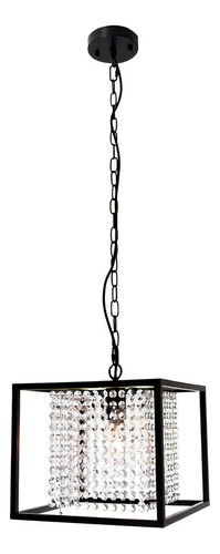 Lámpara Colgante Cubo Cristal Negro 40w E27 1 Luz Lumimexico 21922-2
