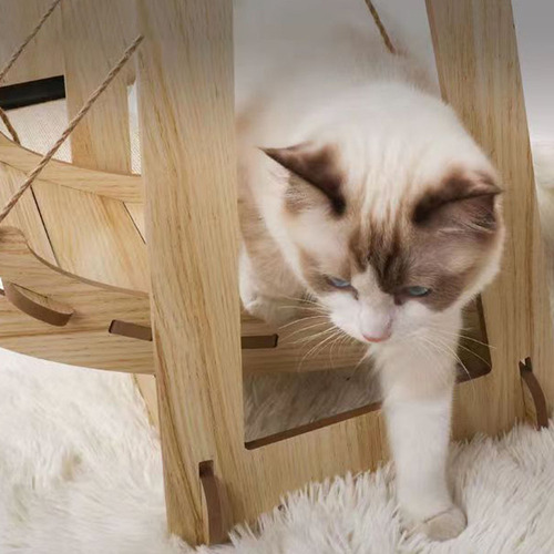 Hamaca De Madera Con Forma De Columpio Para Gatos, Estable,