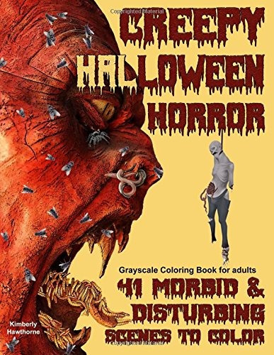 Creepy Halloween Horror En Escala De Grises Libro Para Color