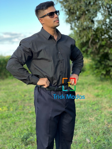 Imagem 3 de 4 de Camisas Social Masculina Slim - Promoção - Pp Ao Plus Size