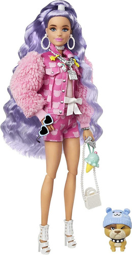 Muñeca Barbie Super Cool Fashion Chamarra Con Borrega & Pet