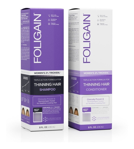 Foligain Shampoo + Acondicionador Para Mujeres Trioxidil 2%