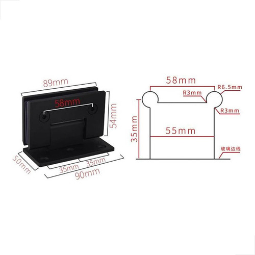 Dobradiça Aço Inox Gv48 Para Box E Portas De Vidro 1011 Pto