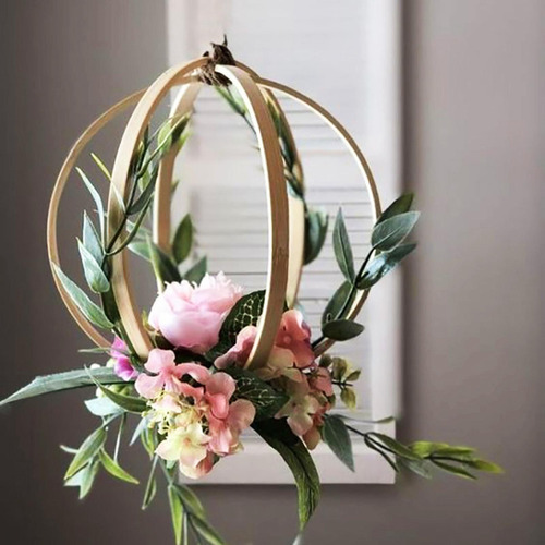 Aros De Bordado Liso Hoop Rodada Anéis 18cm Madeira 18cm
