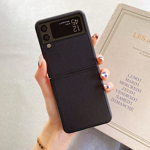 Funda De Piel De Lujo De Color Morado Para Galaxy Z Flip 5 4 3 6 Z Flod 2 3 4 5 6 Find N2 N3 X Flip Xiaomi Mixflip Mix Flip