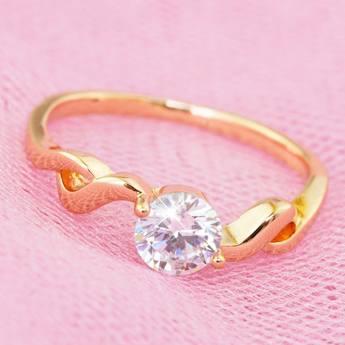 Imagen 2 de 9 de Anillos Compromiso Oro 18k Diamante Regalo Princesa Zirconia